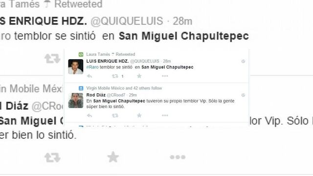 Vecinos de la Colonia San Miguel Chapultepec reportaron movimientos similares a un temblor, de corta duración.