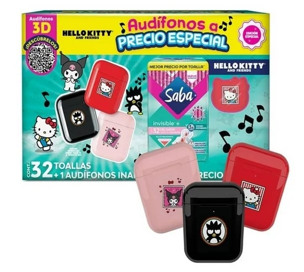 Audífonos de Hello Kitty y Saba