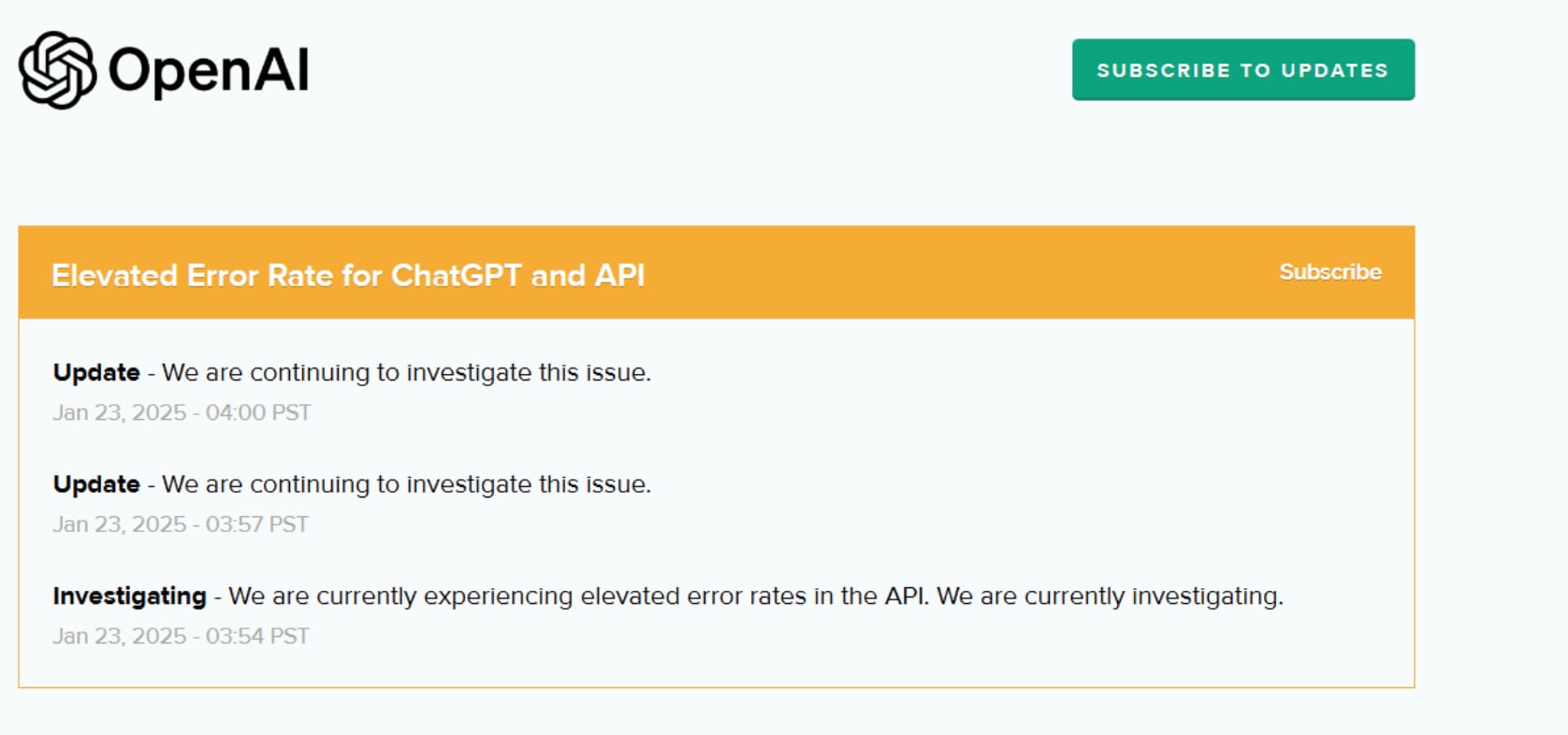 OpenAI se pronuncia ante caída de ChatGPT hoy 23 de enero