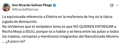 Ricardo Salinas Pliego se lanza contra Claudia Sheinbaum