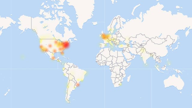 Mapa de los países afectados por el error.