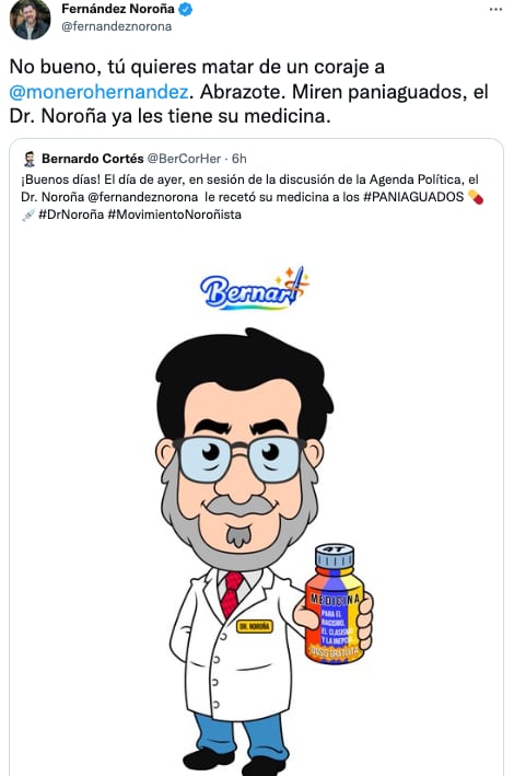 Noroña agradece nueva caricatura y se lanza contra Hernández