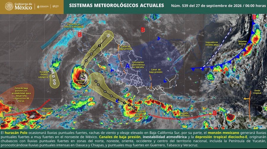 Depresión Tropical Dieciocho-E y huracán Polo