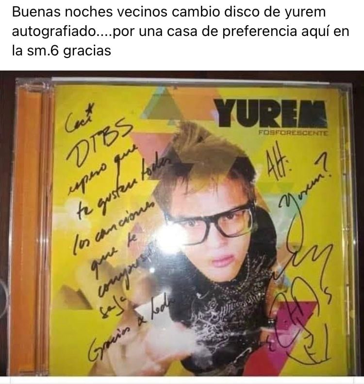 Disco autografiado de Yurem