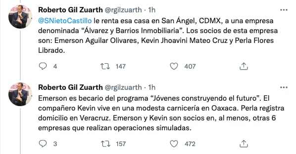 Santiago Nieto usa prestanombres y empresas fachada, acusa Roberto Gil Zuarth