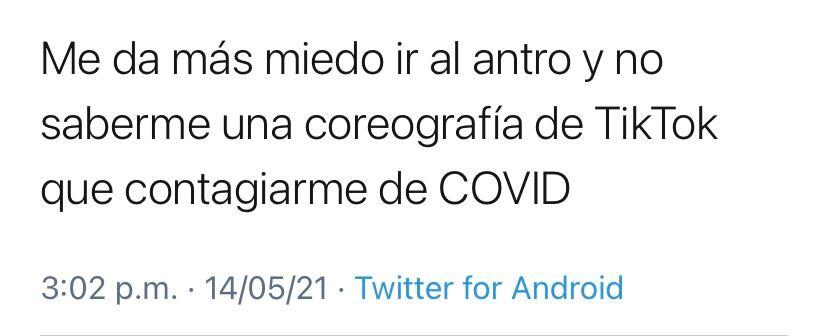 Usuario en Twitter sobre la coreografía de TikTok