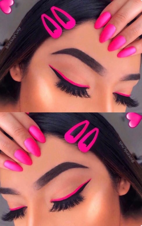 Maquillaje de Barbie: Delineado en rosa