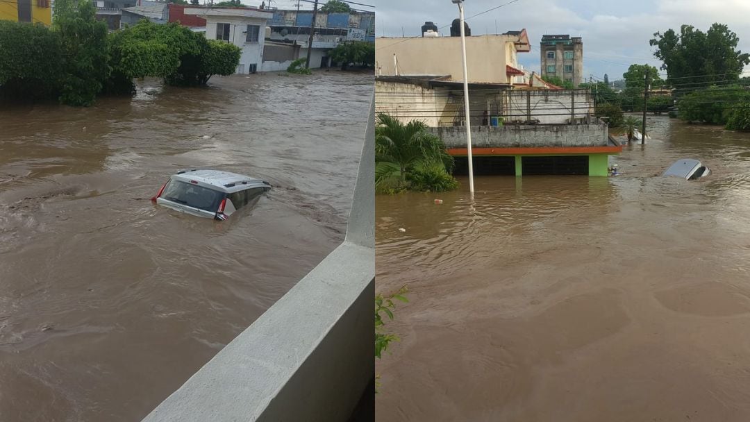 Fuertes lluvias reportan graves inundaciones en Poza Rica, Veracruz