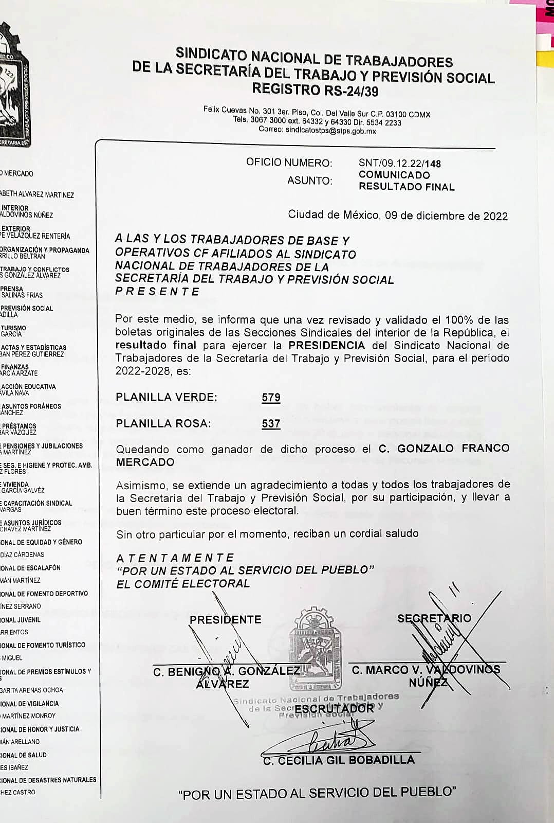 Secretaría del Trabajo y Previsión Social,