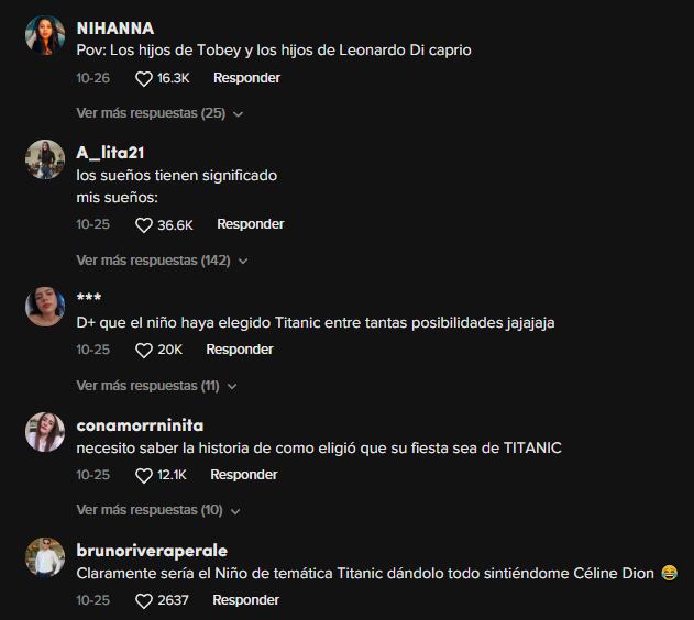 Reacciones al niño en fiesta temática de Titanic