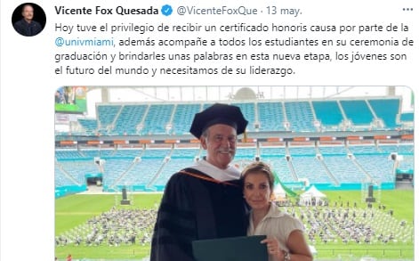 Tuit de Vicente Fox.