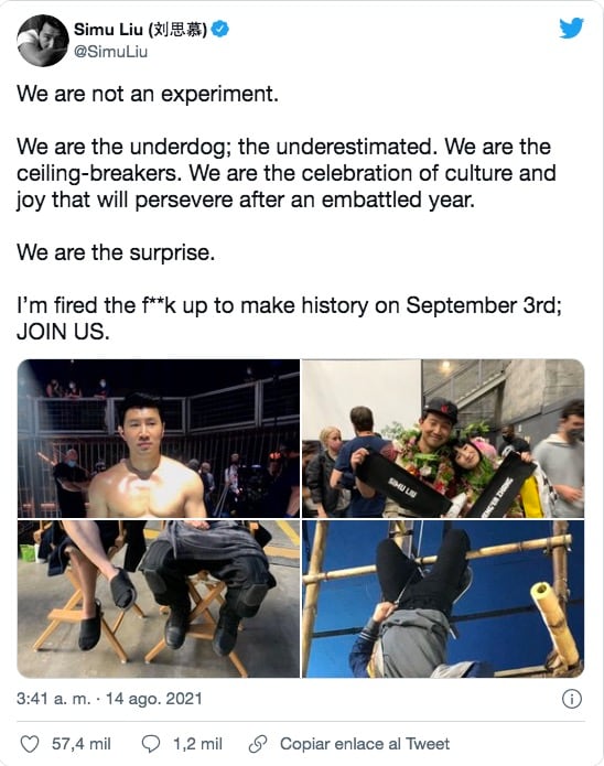 Mensaje de Simu Liu