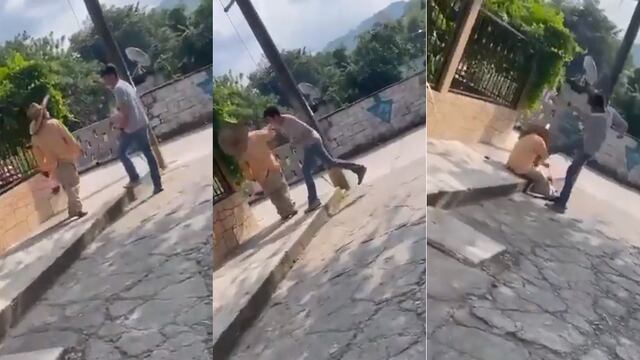 Joven golpea a adulto mayor en Huejutla, Hidalgo para cumplir un reto