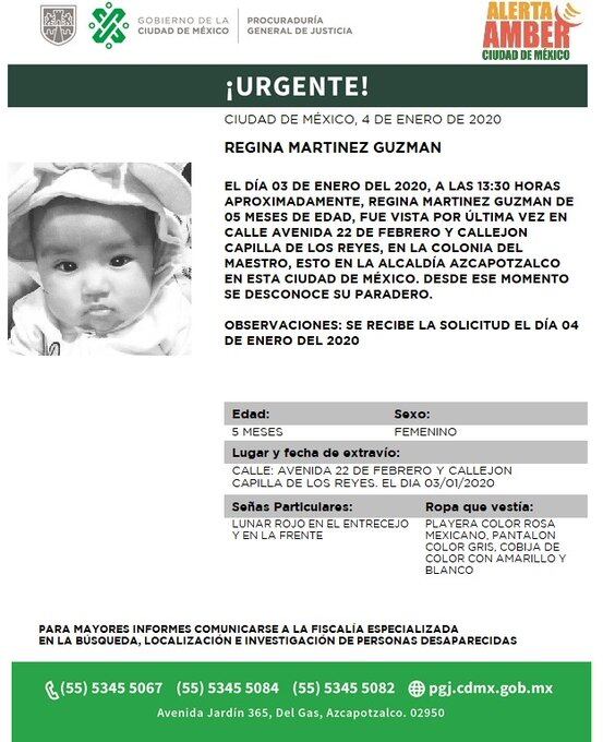 Regina Martínez Guzmán. Alerta Amber