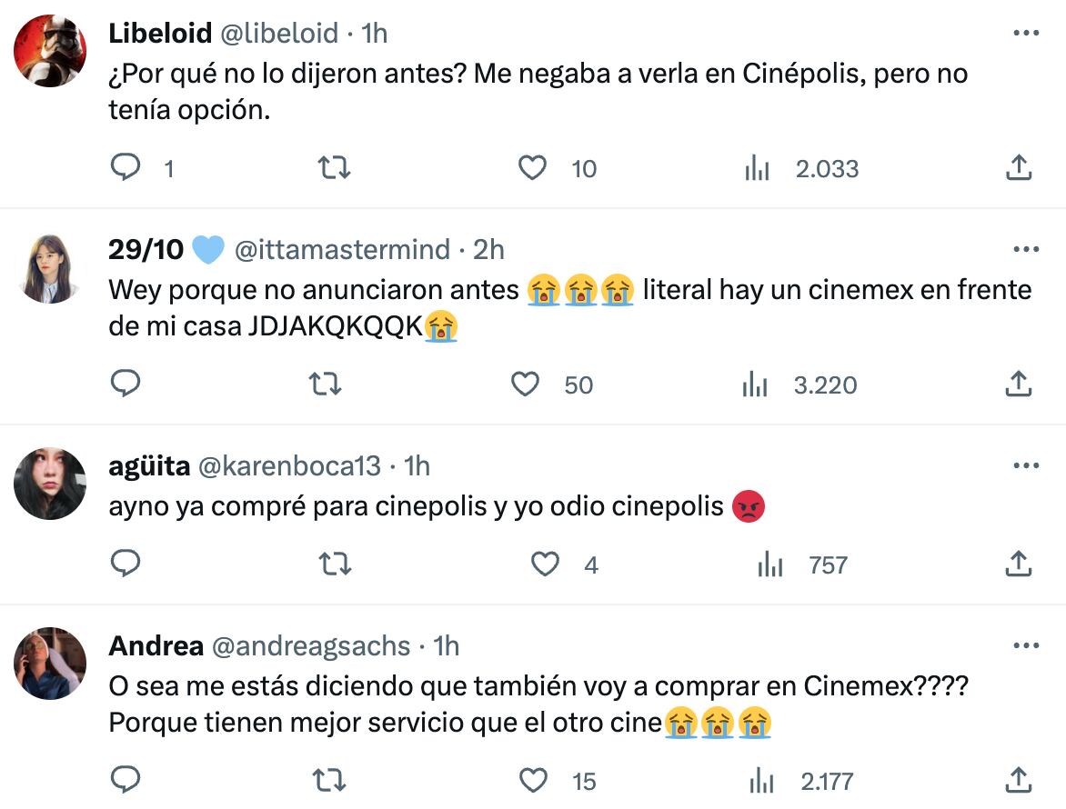 Comentarios a Taylor Swift en Cinemex
