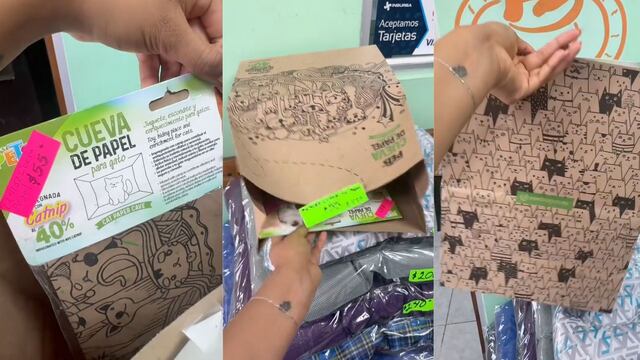 Fancy Pets vende “cueva de papel” para gatos y es un vil bolsa de papel, se quejan en video de TikTok