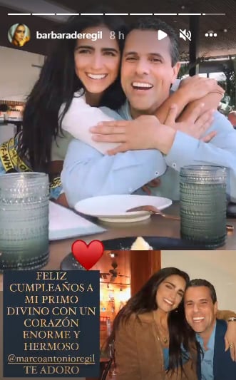 Bárbara de Regil felicita a Marco Antonio Regil por su cumpleaños.