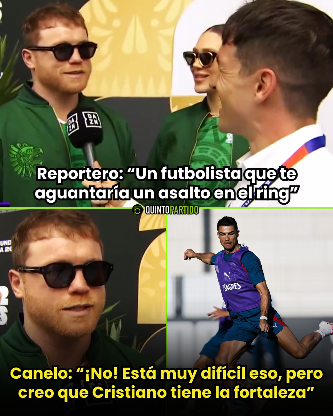La inesperada respuesta de Canelo: solo Cristiano Ronaldo le aguantaría un round.