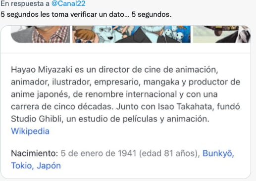 Canal 22 Hayao Miyazaki