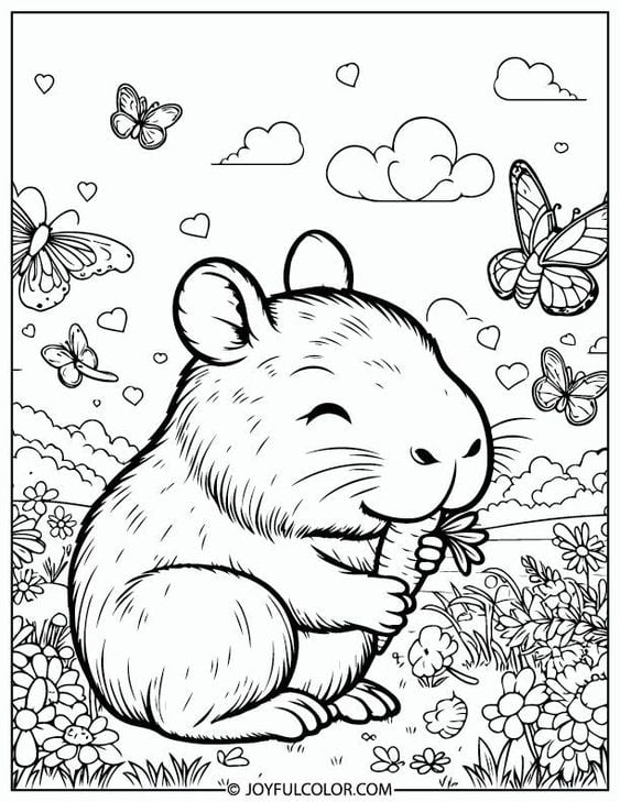 Dibujos de capibara para colorear e imprimir