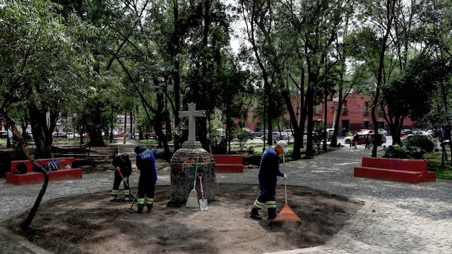 Rehabilitan histórica Plaza de la Conchita en Coyoacán sin alterar su identidad.