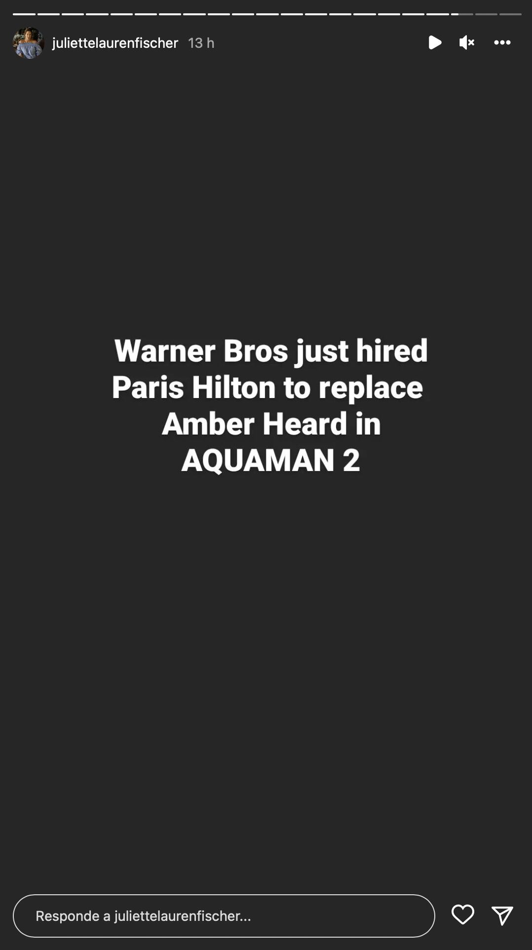 Paris Hilton podría ser quien reemplace a Amber Heard como Mera en Paris Hilton