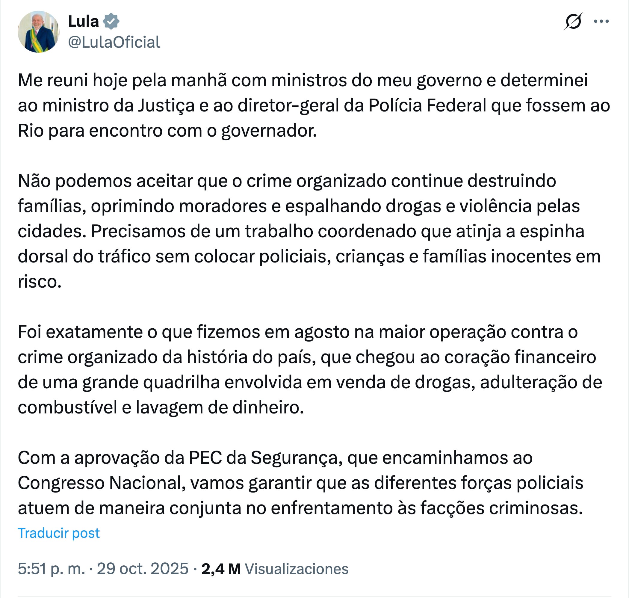 Redada policial en Brasil deja 121 muertos