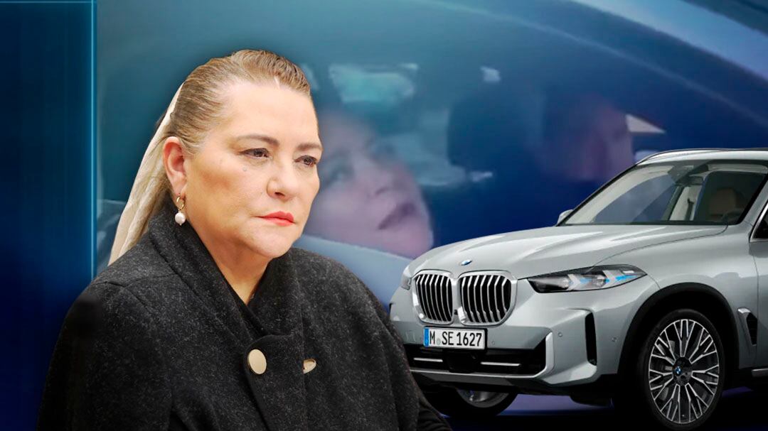Exhiben a Guadalupe Taddei saliendo del INE en una BMW X5 blindada