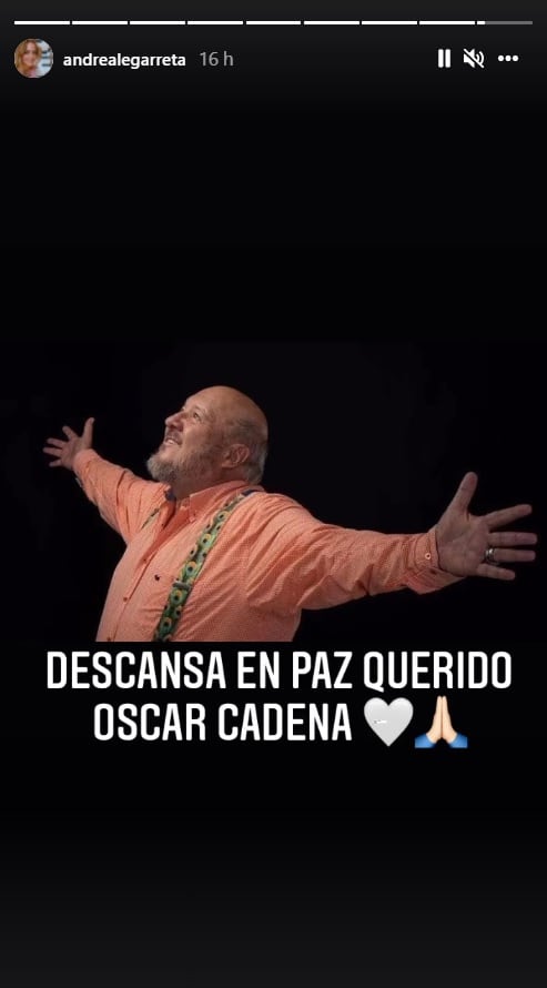 Andrea Legarreta se despide de Óscar Cadena