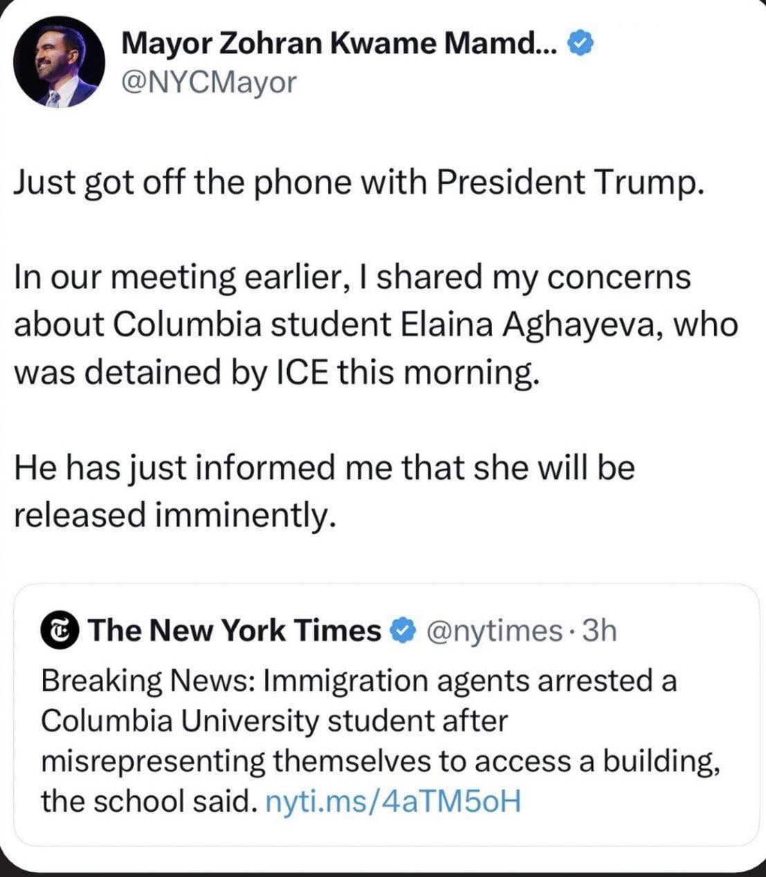 Polémica en la Universidad de Columbia por arresto de ICE contra estudiante