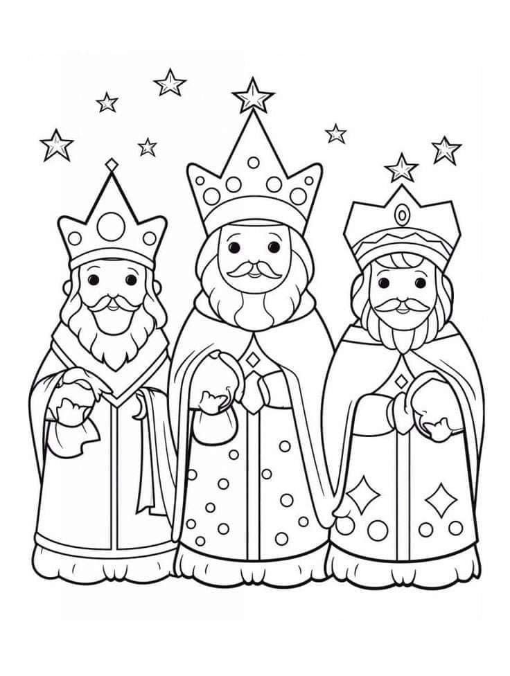 Dibujos de Reyes Magos para colorear