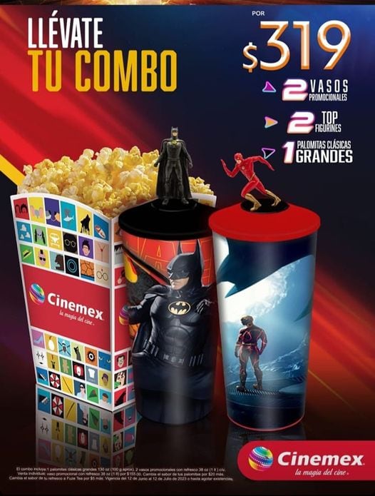Vasos coleccionables de The Flash en Cinemex