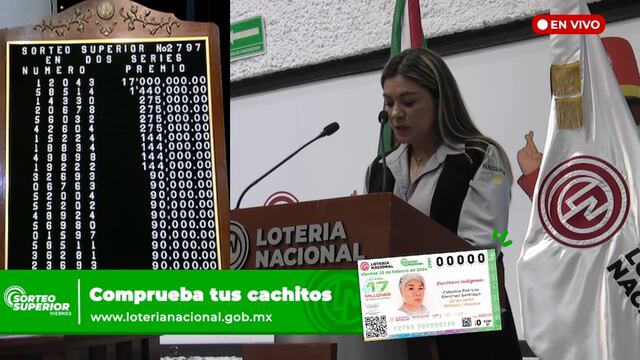 Resultados Sorteo Superior 2797 de Lotería Nacional en vivo: Ganadores de hoy 23 de febrero 2024