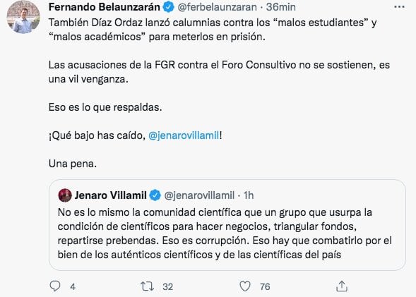 Tuit de Fernado Belauzarán