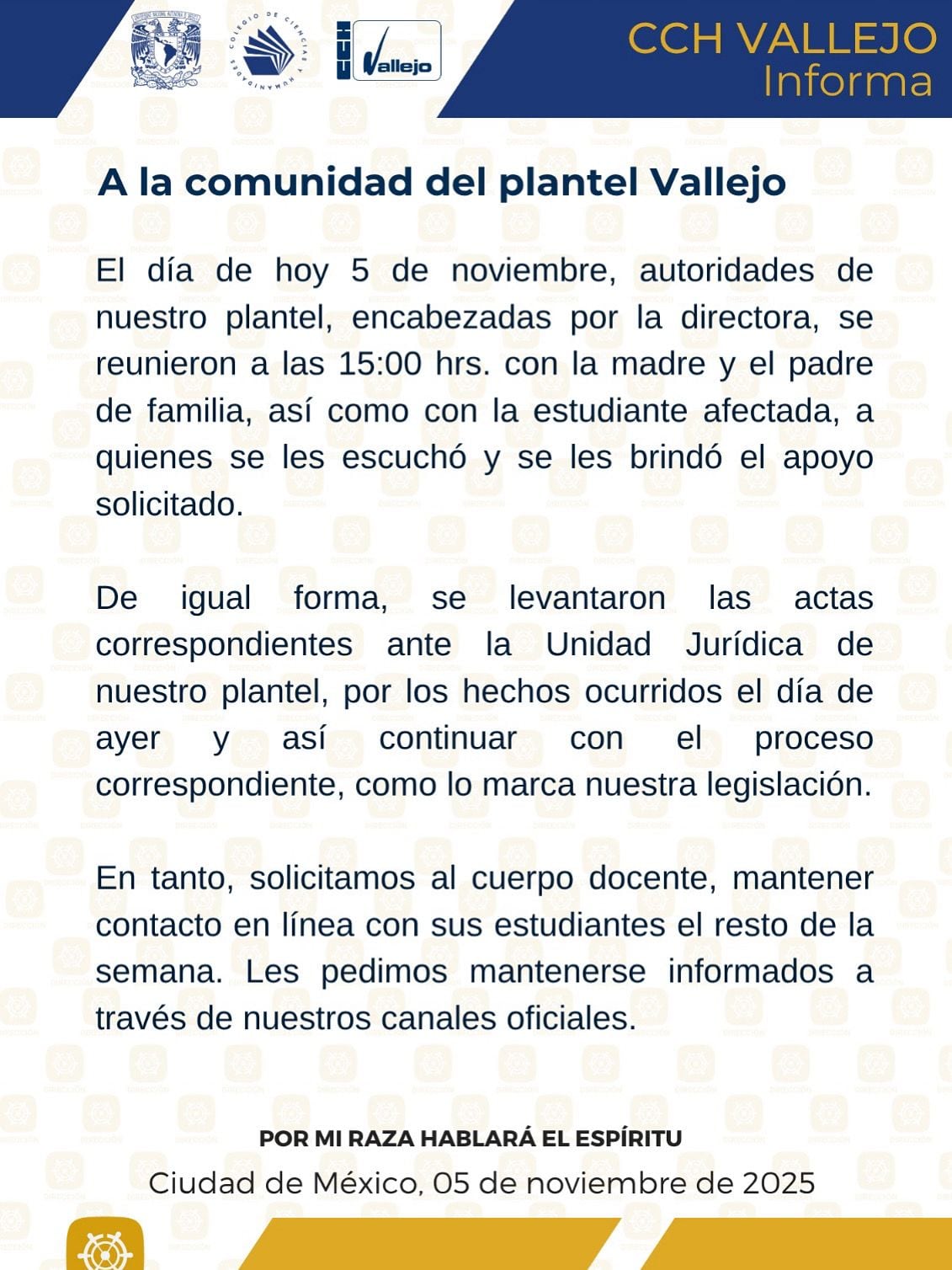 Acusan a vigilante del CCH Vallejo de agredir a una alumna en muletas