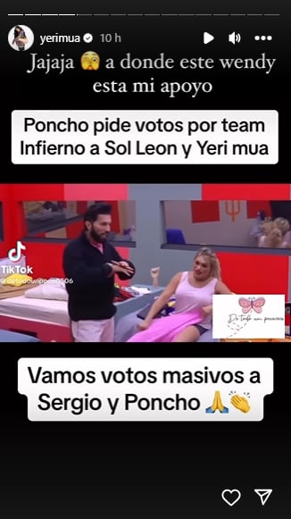 Yeri Mua intercede en La Casa de los Famosos México y pide votos para Poncho de Nigris y Sergio Mayer