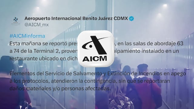 Humo en la Terminal 2 del AICM fue controlado; no hay heridos