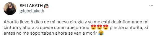 Bellakath revela que se ve como "abejorro" con su nueva cirugía.