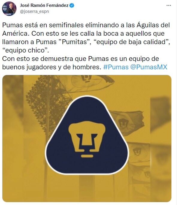 Jose Ramón Fernández sobre Club Universidad Nacional