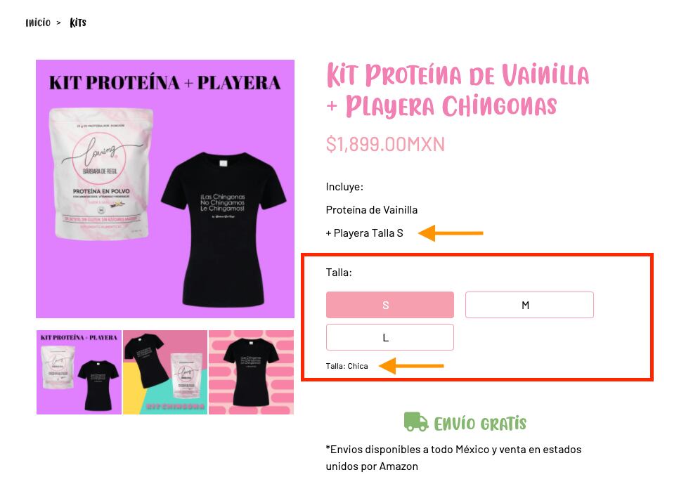 Bárbara de Regil ya vende playeras con diversidad de tallas.