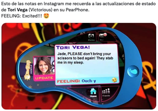 Notas de Instagram recuerdan a Tori Vega en Victorious