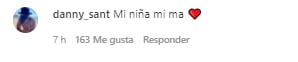 Sugar de Daniela Rodrice comenta publicación de la influencer.