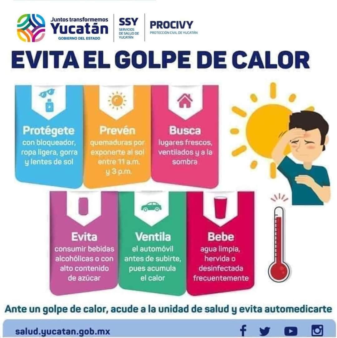 RECOMENDACIONES POR TEMPERATURAS ELEVADAS EN YUCATÁN