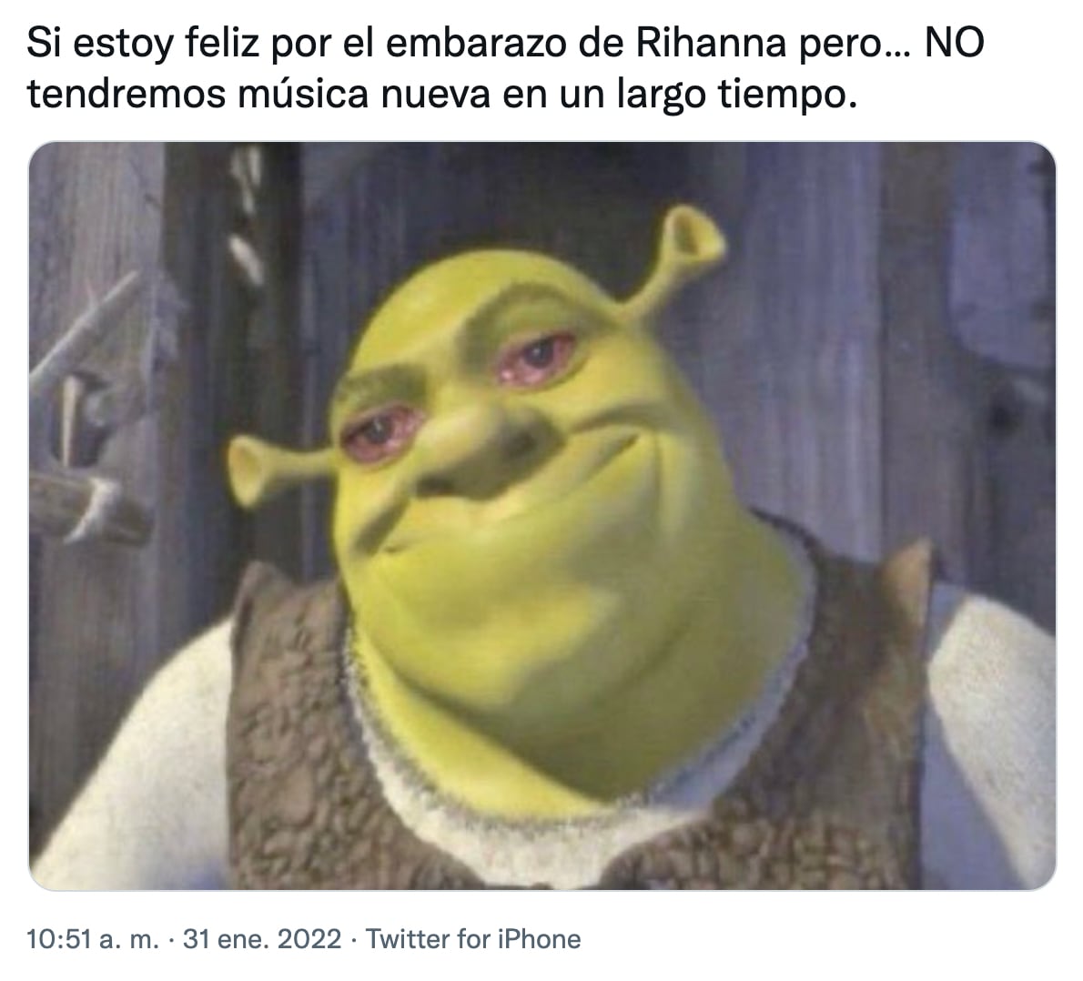 Meme sobre el embarazo de Rihanna