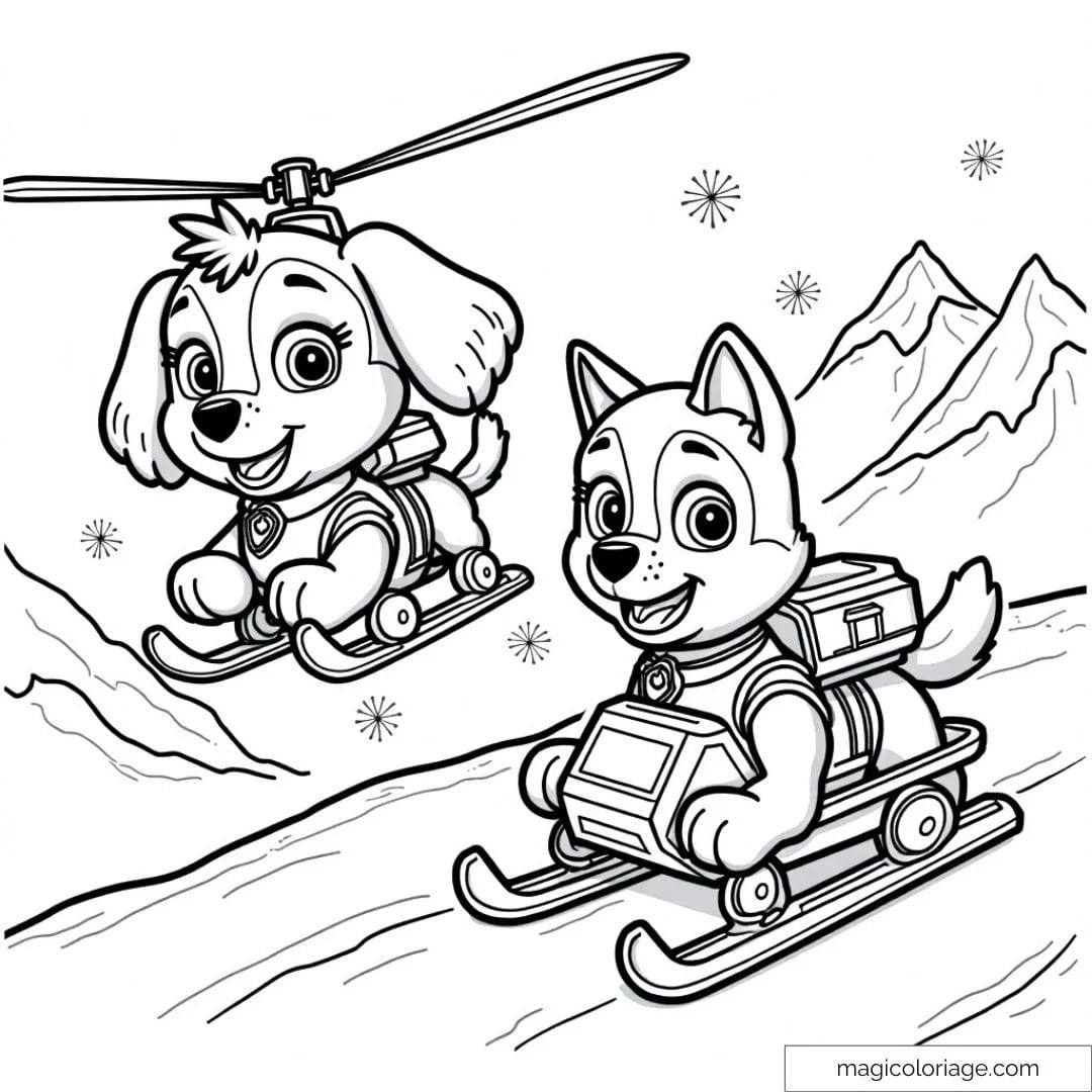 Dibujos de Skye y Everest de Paw Patrol