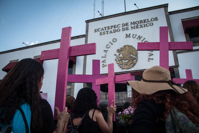 Marcha contra feminicidio en Ecatepec ocurrida el vienes 30 de agosto