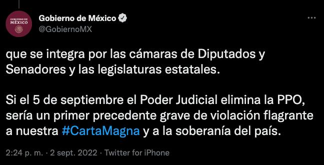 Gobierno de México - Prisión Preventiva Oficiosa