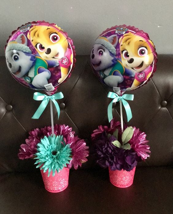 Centros de mesa de Paw Patrol para el Día de la Madre