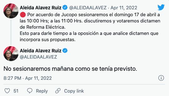 Jucopo aplaza al domingo la discusión de la reforma eléctrica