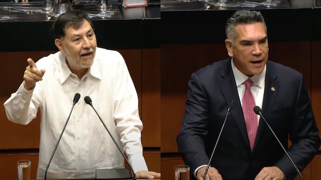 Gerardo Fernández Noroña y Alejandro Moreno en sesión extraordinaria de Comisión Permanente